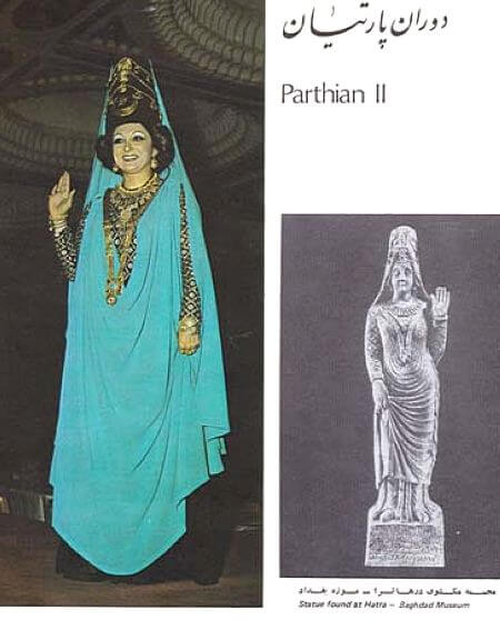 What was the costume/ dress designs for women in era of Parthian Period 2